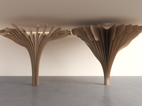  现代柱子 异形柱子 室内柱子 装饰柱子 圆形柱子 格栅柱子3d模型 