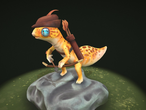  豹猎人  手绘3d模型 