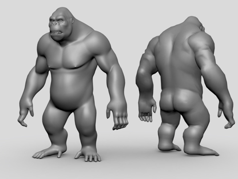  大猩猩基础网格  拓扑UV贴图3d模型3d模型 