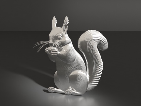  小松鼠胸针3d模型 