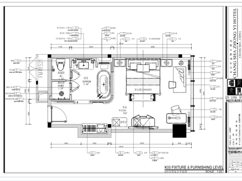 酒店大床房 标间 最新全套施工图设计cad施工图