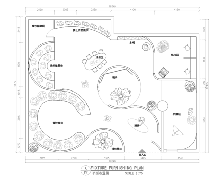 婚纱店 最新平面施工图设计cad施工图
