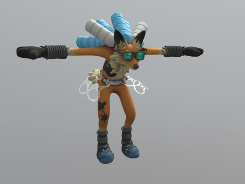  狐狸首领2  垃圾骑士3d模型 