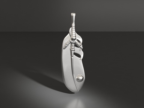  羽毛吊坠3d模型 