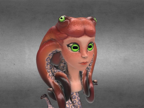  头足类女王3d模型 