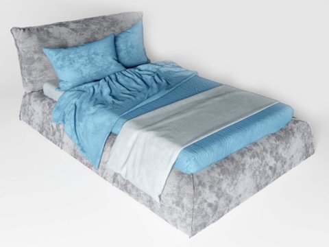  Baxter Paris Slim 单人床3d模型 