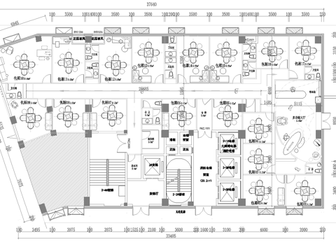 最新棋牌室 茶楼施工图设计cad施工图