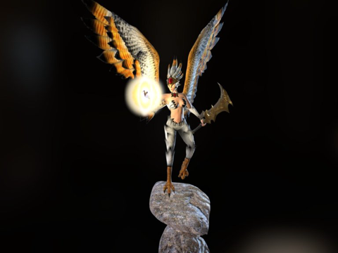  天使鹰身女妖3d模型 