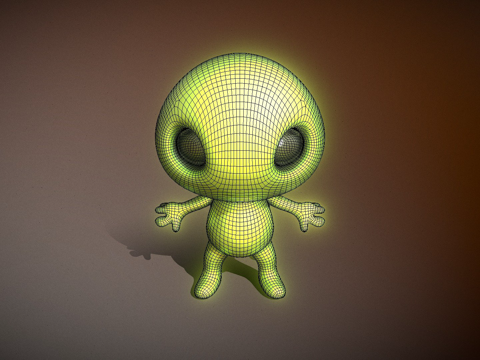  大头小身外星人3d模型 