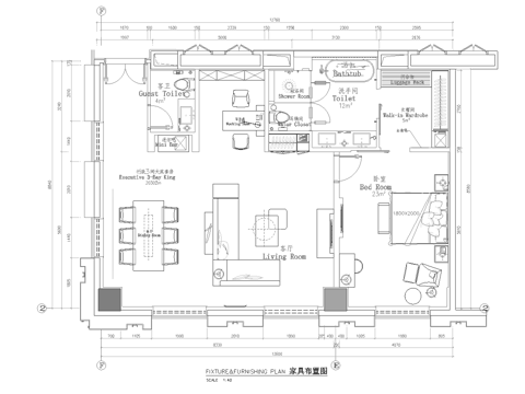 酒店大套房 最新全套施工图设计cad施工图