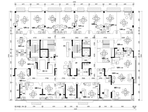 600平棋牌室 茶楼 最新平面施工图设计cad施工图