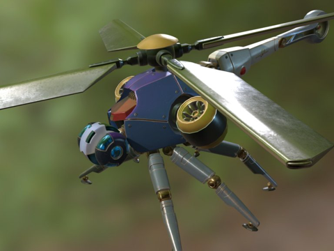  蜻蜓直升机3d模型 
