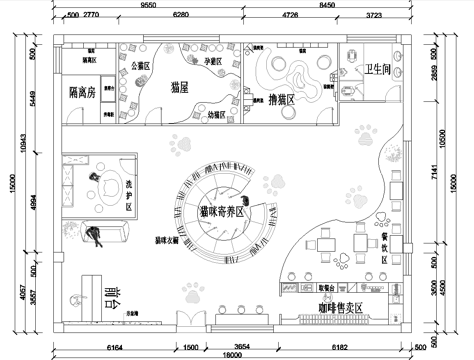 猫咖馆 最新平面施工图合集cad施工图