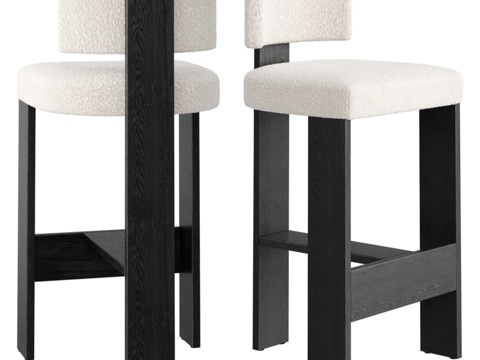  妮娜·塞拉菲高背吧椅3d模型 