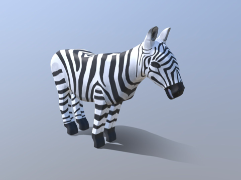  平原斑马3d模型 