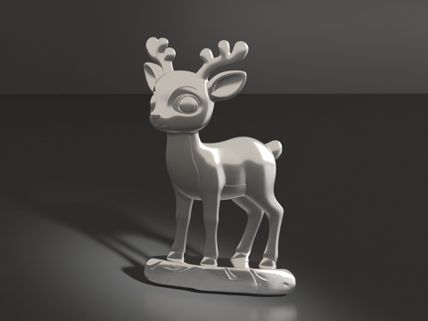  小鹿胸针3d模型 