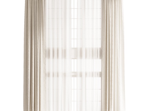  现代窗帘3d模型 