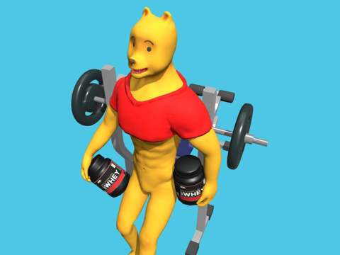  肌肉熊维尼3d模型 