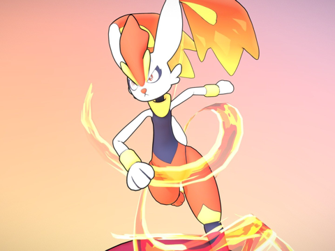  闪焰王牌 x 长耳兔融合3d模型 