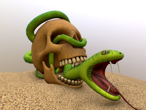  骷髅蛇3d模型 