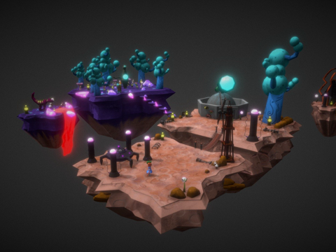  外星岛屿立体3d模型 