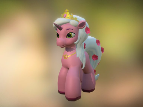  小马芬塔西亚玫瑰3d模型 