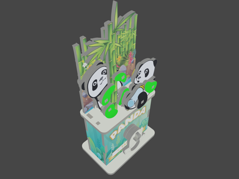  MC016 熊猫3d模型 