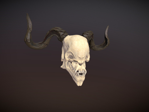  恶魔头骨3d模型 