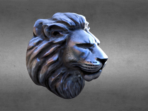  金属狮头3d模型 
