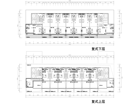 复式公寓平面户型图建筑CAD施工图cad施工图