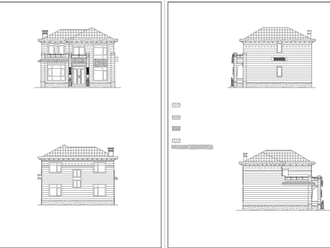  别墅建筑自建房 最新全套施工图设计cad施工图 