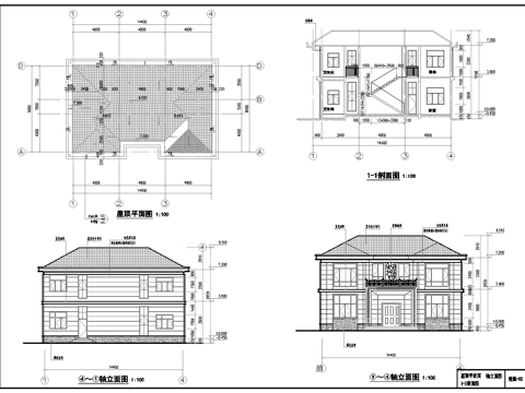  别墅建筑自建房 最新全套施工图 效果图设计cad施工图 