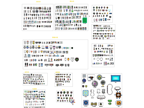 电玩城室内游戏机平面图块CAD图库cad施工图