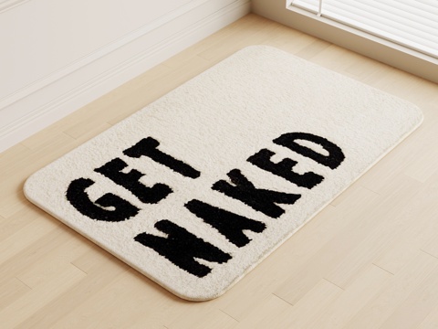  现代奶油风地毯 浴室地毯3d模型 