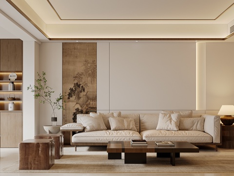  中古风客餐厅3d模型 