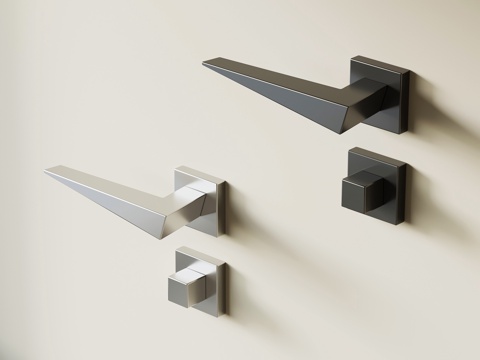  现代门把手 拉手 门锁3d模型 