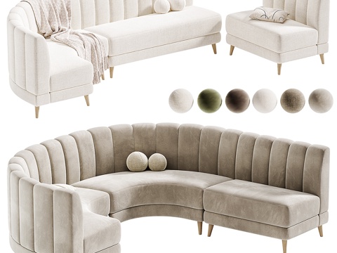  异形沙发3d模型 