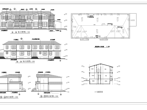  别墅建筑自建房 最新全套施工图设计cad施工图 