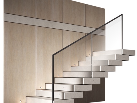  现代楼梯3d模型 