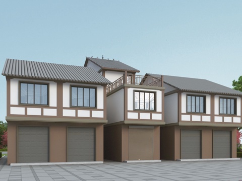 别墅建筑自建房 最新全套施工图 效果图设计cad施工图