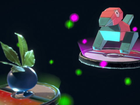  多边兽 走路草 战斗3d模型 