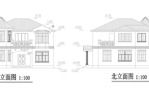  别墅建筑自建房 最新全套施工图设计cad施工图 