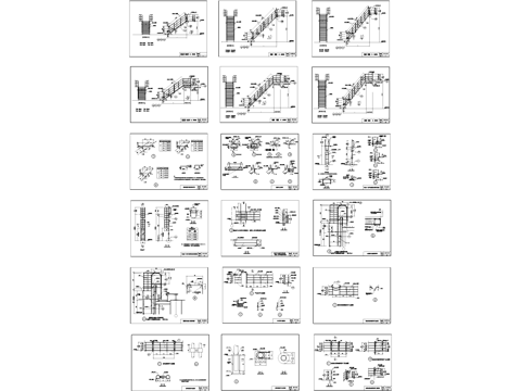 钢梯及平台栏杆节点大样CAD施工详图集cad施工图