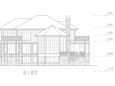  别墅建筑自建房 最新全套施工图设计cad施工图 