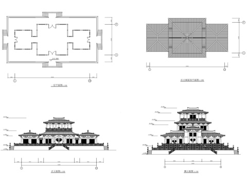 汉代庄王阁古建筑CAD施工图集cad施工图