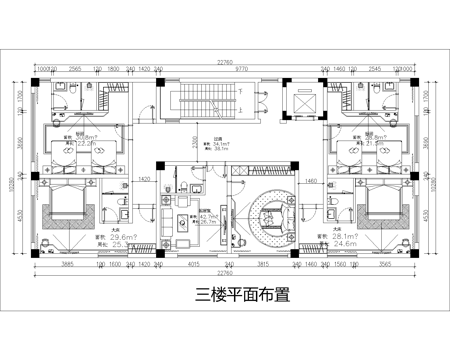 度假民宿 最新平面施工图设计cad施工图