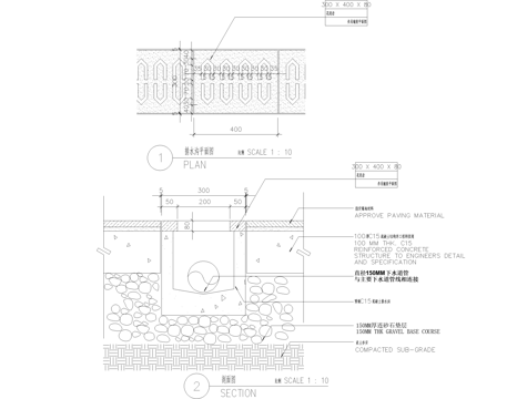 排水沟节点 篦子 排水盖板 CAD施工图cad施工图