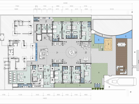 休闲娱乐民宿 最新平面施工图设计cad施工图