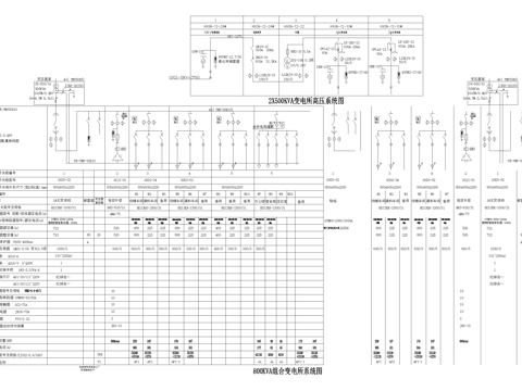 变电所系统图cad施工图