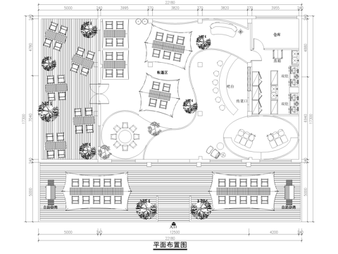 露营酒吧 平面图 餐厅帐篷烧烤吧台 酒馆清吧cad施工图